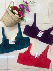 تصویر سوتین توری گیپور فنردار زنانه خارجی - توری خارجی / Papital