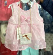 تصویر سارافون نوزادی کیف دار زیر ۱ سال سایز ۱ و ۲ 