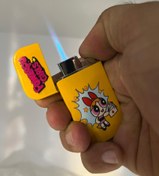 تصویر فندک فانتزی دو شعله طرح کارتونی - طلایی 