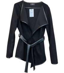 تصویر کت شنلی سوئیت با نوار چرمی 