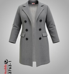 تصویر پالتو بارانی جناقی پاییزه سایز بزرگ زنانه کد 3763 