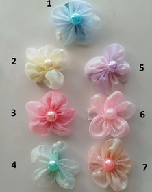 تصویر گل سر حریر گل مرواریدی کد 50 