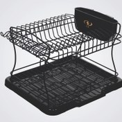 تصویر جا ظرفی غزال ۲ طبقه بزرگ مشکی کاوه 