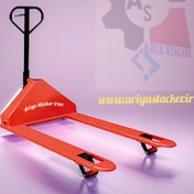 تصویر جک پالت حداکثر ظرفیت ۳تن با شاخک بلند Pallet jack with a maximum capacity of 3 tons with a long tentacles fork