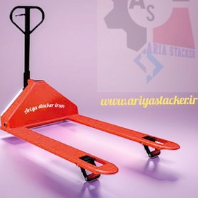 تصویر جک پالت بدنه تقویت حداکثر ظرفیت ۵ تن عرض ۶۸ سانتی Heavy body pallet jack with a capacity of 5 tons and a width of 68 cm