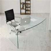 تصویر میز مدیریت شیشه ای خم مدل T150 
