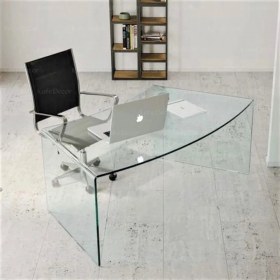 تصویر میز مدیریت شیشه ای خم مدل T150 