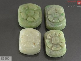 تصویر نگین جید سبز طرح گل کد 85900 