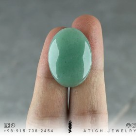 تصویر نگین آونتورین سبز (Aventurine) معدنی خوشرنگ وزن حدود 30 قیراط کیفیت عالی تخصصی چاکرای قلب 