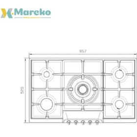 تصویر اجاق گاز صفحه ای استیل البرز مدل S-5957 