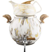 تصویر کتری و قوری کیانا استیل رنگی ماربل کروپ ست کد 507M 