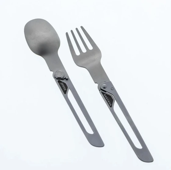 خرید و قیمت Quechua MH500, Stainless Steel Foldable Camping Cutlery