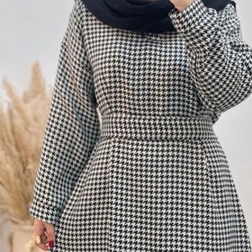 تصویر پیراهن پاییزه زنانه مزون دوزی شده 