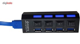 تصویر هاب USB 3.0 چهار پورت پورتز مدل RH 3 ا Ports RH 3 USB Hub Ports RH 3 USB Hub