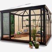 تصویر آلاچیق پیش ساخته شیشه ای مدل تترا "9متری" 