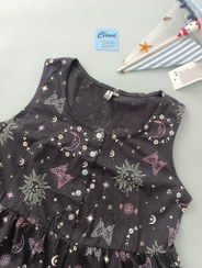 تصویر پیراهن سرافون راحتی ساحلی آستین حلقه ای دکمه دار زنانه دیوایدد نخ پنبه 