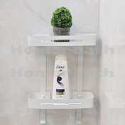 تصویر جا شامپو دیواری دو طبقه سفید– مدل وسط 