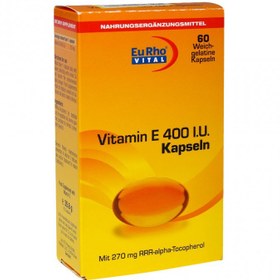 تصویر کپسول یوروویتال ویتامین E 400 واحد 60 عددی EuRho Vital Vitamin E 400 IU 60 Caps