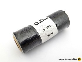 تصویر قرقره نخ موم دار OMEGA سایز 0.6 رنگ مشکی کد 201 