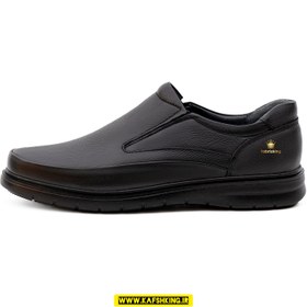 تصویر کفش چرم مردانه طبی کد TB004BK رنگ مشکی 