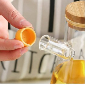 تصویر ظرف روغن مدل درب بامبو 