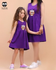 تصویر پیراهن ست مادر و دختر خرس بامزه مدل NZDE 