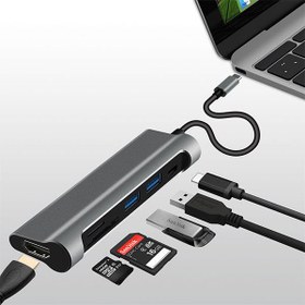 تصویر هاب 6 پورت USB-C جی سی پال سری Linx مدل JCP6217 