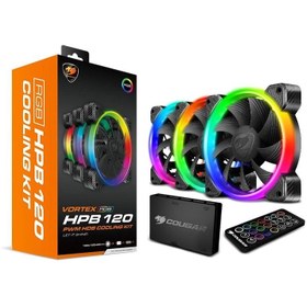 تصویر فن کیس کوگار مدل Vortex RGB HPB 120 بسته ۳ عددی 