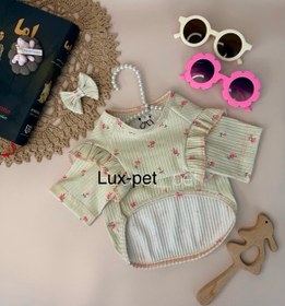 تصویر لباس سگ دخترانه گل‌دار 