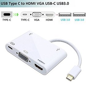 تصویر تبدیل Type-C به VGA/HDMI و هاب USB3.0 