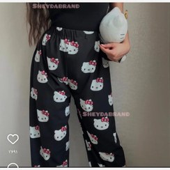 تصویر پیژامه شلوار راحتی طرح هلو کیتی دخترانه 