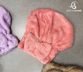 تصویر کلاه حمام پولیشی با آبگیری عالی مدل پاپیون دار Hair drying cap