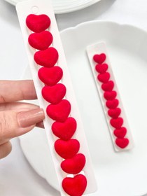 تصویر گیره قفلی قلبی مخملی کارت ده عددی کد ۲۷۴۰ 