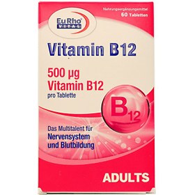 تصویر قرص ویتامین ب12 60 عددی یورو ویتال ا Vitamin B12 60 Eurho Vital Vitamin B12 60 Eurho Vital