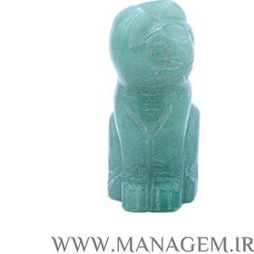 تصویر مجسمه گربه آونتورین سبز 