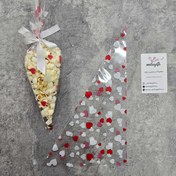 تصویر سلفون قیفی _طرح قلب قرمز_ در بسته 10 الی 100 عددی 