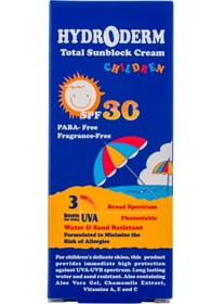 تصویر ضد آفتاب کودک هیدرودرم اس پی اف 30 Hydroderm Total Sunblock Cream SPF 30