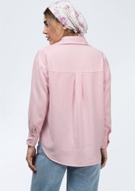 تصویر شومیز کتان صورتی روشن میلانو 205119 Light pink cotton shirt Milano