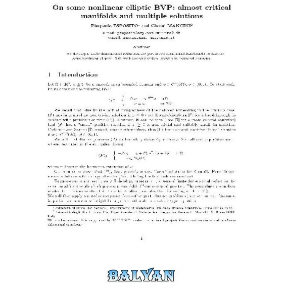 خرید و قیمت دانلود کتاب On some nonlinear elliptic BVP almost critical ...