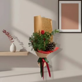 تصویر کوکینا و میرکلادوس در یک دسته گل کرافت با روبان کد66 (ترکیه) 