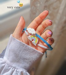 تصویر ست 2 عددی دستبند ابر و رنگین کمون خمیر پلیمری اروپایی 