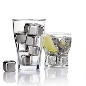 تصویر یخ فلزی مکعبی استیل مجموعه 2 عددی کد k310010 