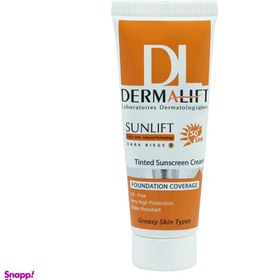 تصویر کرم ضدآفتاب درمالیفت (Dermalift) مدل رنگی با spf50 حجم40 میلی‌‌لیتر 