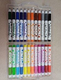 تصویر ماژیک نقاشی 24 رنگ جعبه طلقی 