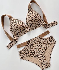 تصویر ست شورت و سوتین زنانه پلنگی اروپایی 