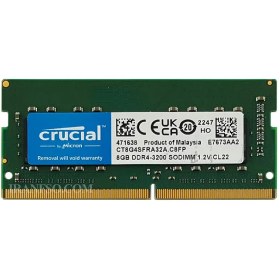 تصویر رم لپ تاپ کورشیال DDR4 تک کاناله 3200 CL22 مگاهرتز Ram Laptop (Memory) Crucial مدل CT8 ظرفیت 8 گیگابایت Ram Laptop (Memory) Crucial ct8 - DDR4 - Crucial - ValueRAM - 8GB - 3200MH