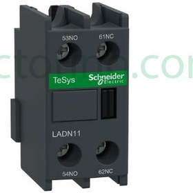 تصویر کنتاکت کمکی TeSys D، 1NO + 1NC، نصب جلویی، ترمینال‌های پیچ‌دار 11-Schneider LADN11 