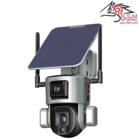 تصویر دوربین چرخشی خورشیدی دو لنز سیمکارتی 10X SIM card solar rotating camera