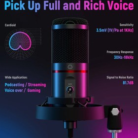 تصویر NEEWER Studio USB Microphone Kit, Plug &amp; Play, 4-in-1 Computer PC MAC Condenser Microphone with Adjustable Boom Arm Stand, Shock Mount for Recording Podcasting YouTube Karaoke Gaming Streaming - CM20 