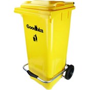 تصویر سطل زباله پلاستیکی مخزن پلی اتیلن پدال دار و چرخدار 120 لیتری Bucket 120